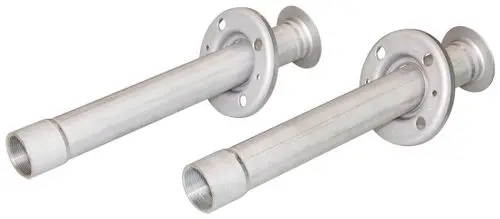 Verbindungsrohre aus Metall mit Flanschen an beiden Enden, geeignet für die Verwendung mit Produkten von Grünbeck, wie dem GENO-minator 800 und der Desinfektion GENO UV 75.